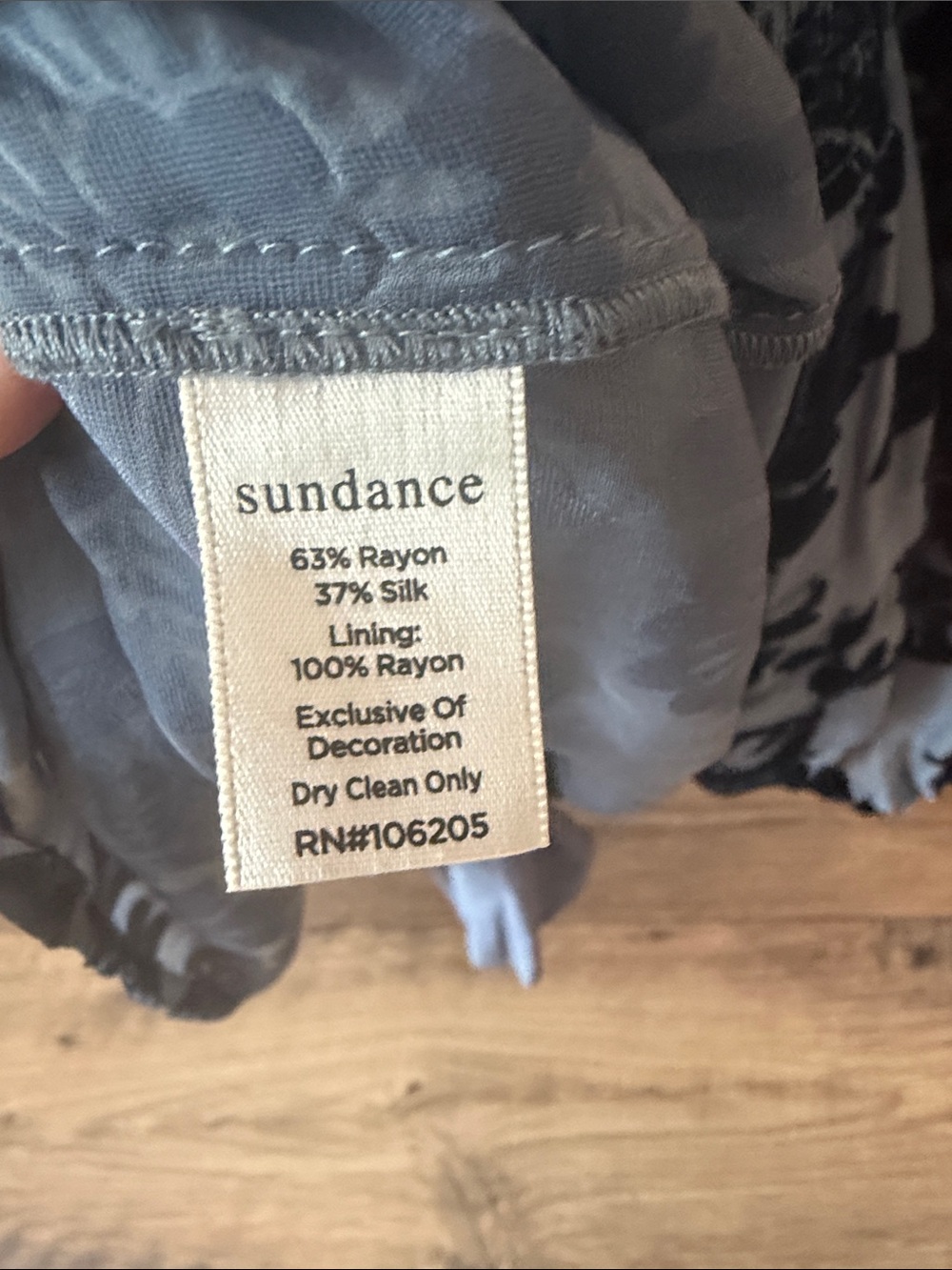Sundance Boho Floral Burnout Velvet Top Silk Blend Bell Sleeves Blue, medium - Picture 3 of 10